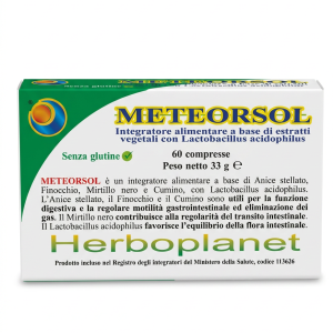 Meteorsol Herboplanet – Anice, Finocchio, Mirtillo e Cumino con Fermenti – 60 Compresse